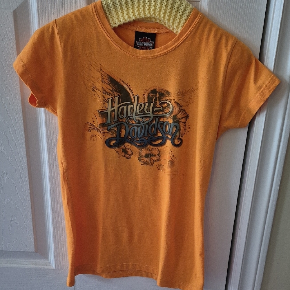 Harley-Davidson Orange Graphic Short Sleeve Tee